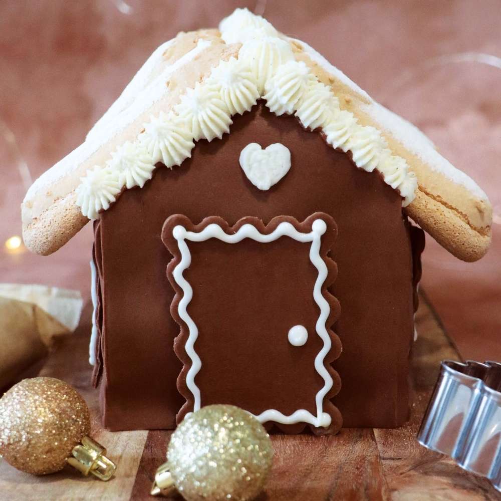 Bûche chalet de Noël